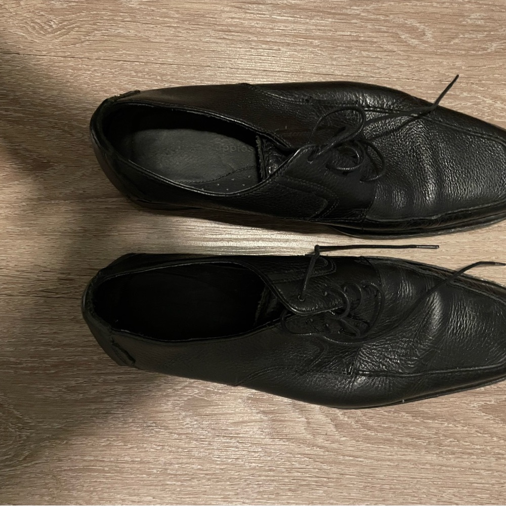 Hush Puppies Black Leather Oxfords
